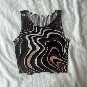 Mesh patterned cropped top size S to XS